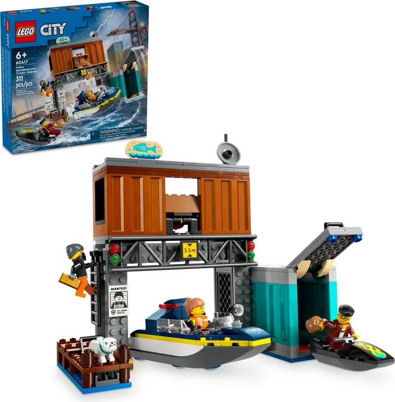 LEGO 60417 Policyjna motorówka i kryjówka złodziejaszków zdjęcie 2