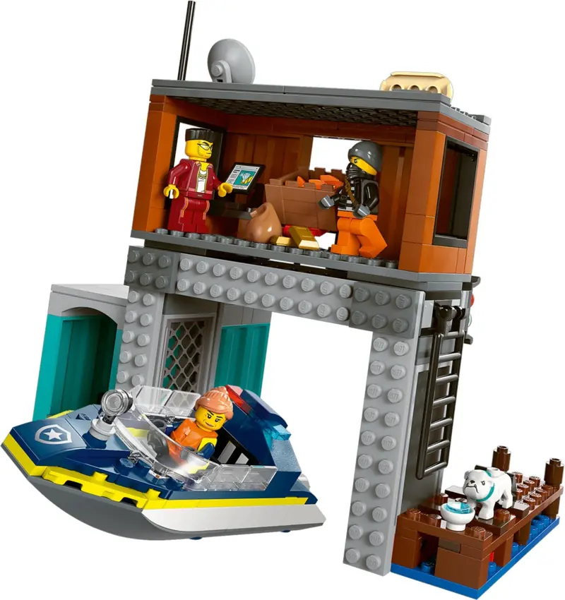 LEGO 60417 Policyjna motorówka i kryjówka złodziejaszków zdjęcie 3