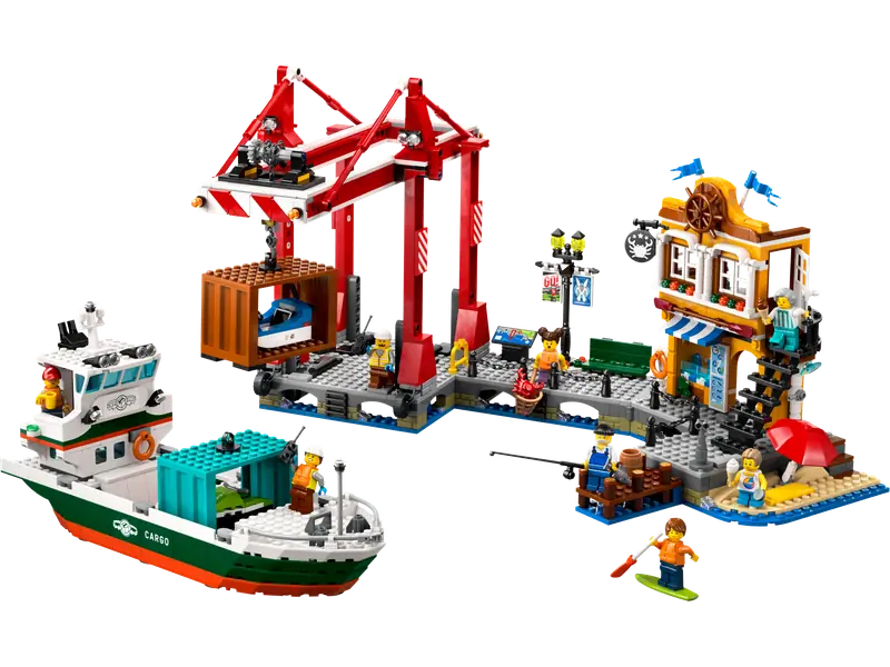 LEGO 60422 Nadmorski port ze statkiem towarowym