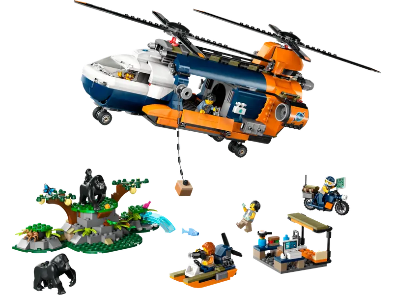 LEGO 60437 Helikopter badaczy dżungli w bazie