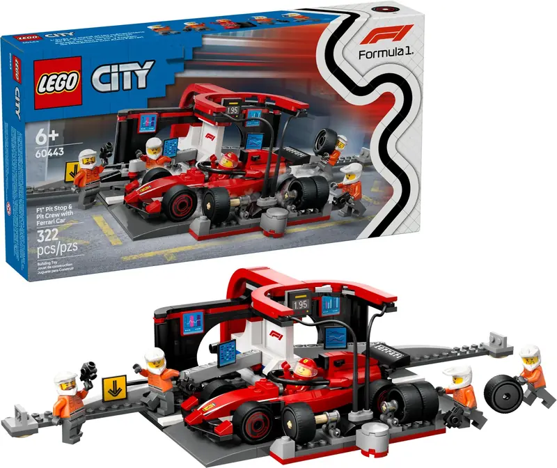 LEGO 60443 F1 Pit stop i mechanicy z bolidem Ferrari zdjęcie 3
