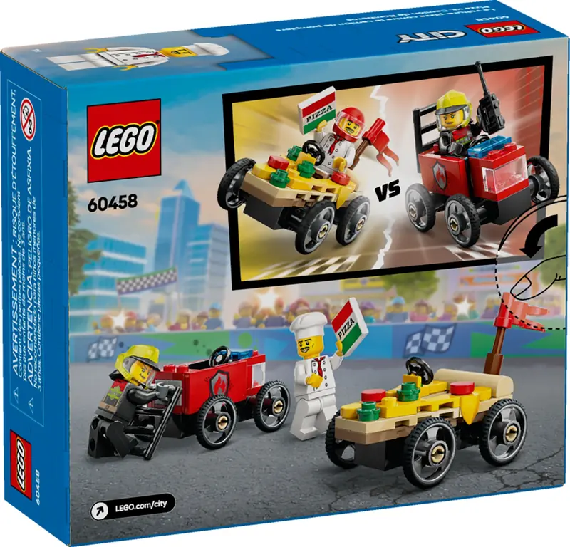 LEGO 60458 Zestaw wyścigówek: pizza kontra wóz strażacki zdjęcie 2