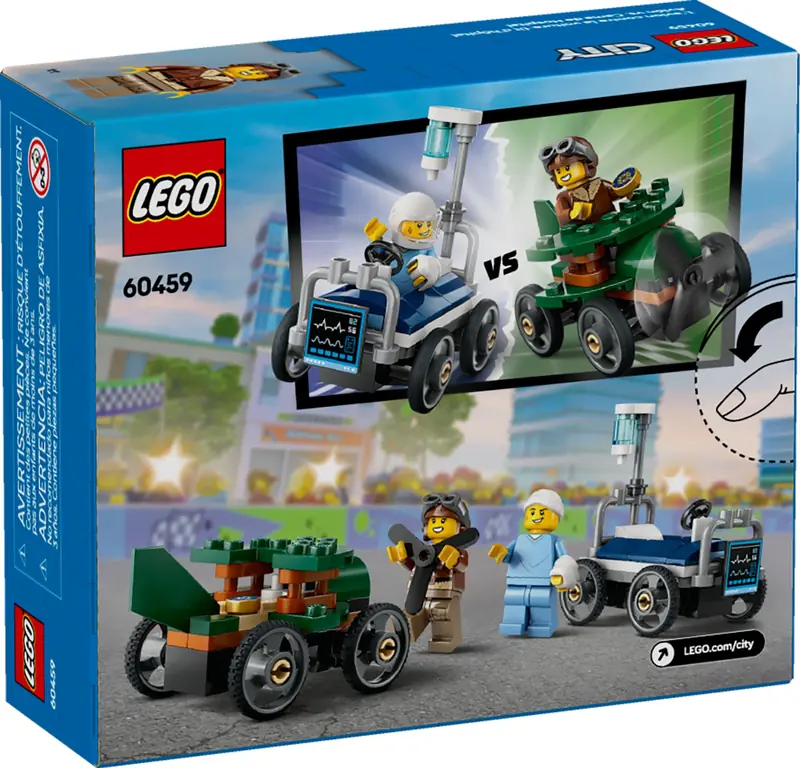 LEGO 60459 Zestaw wyścigówek: samolot kontra łóżko szpitalne zdjęcie 2