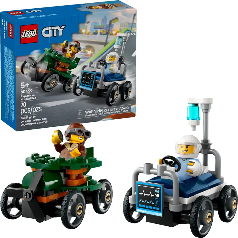 LEGO 60459 Zestaw wyścigówek: samolot kontra łóżko szpitalne zdjęcie 3