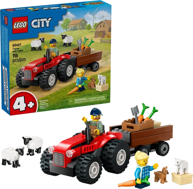 LEGO 60461 Czerwony traktor z przyczepą i owcą zdjęcie 2