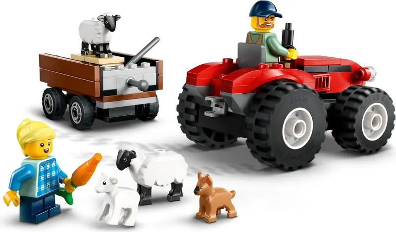 LEGO 60461 Czerwony traktor z przyczepą i owcą zdjęcie 4