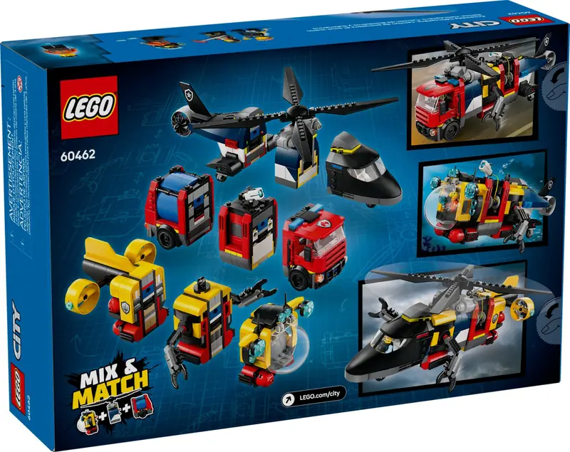 LEGO 60462 Zestaw z helikopterem, wozem strażackim i łodzią podwodną zdjęcie 6