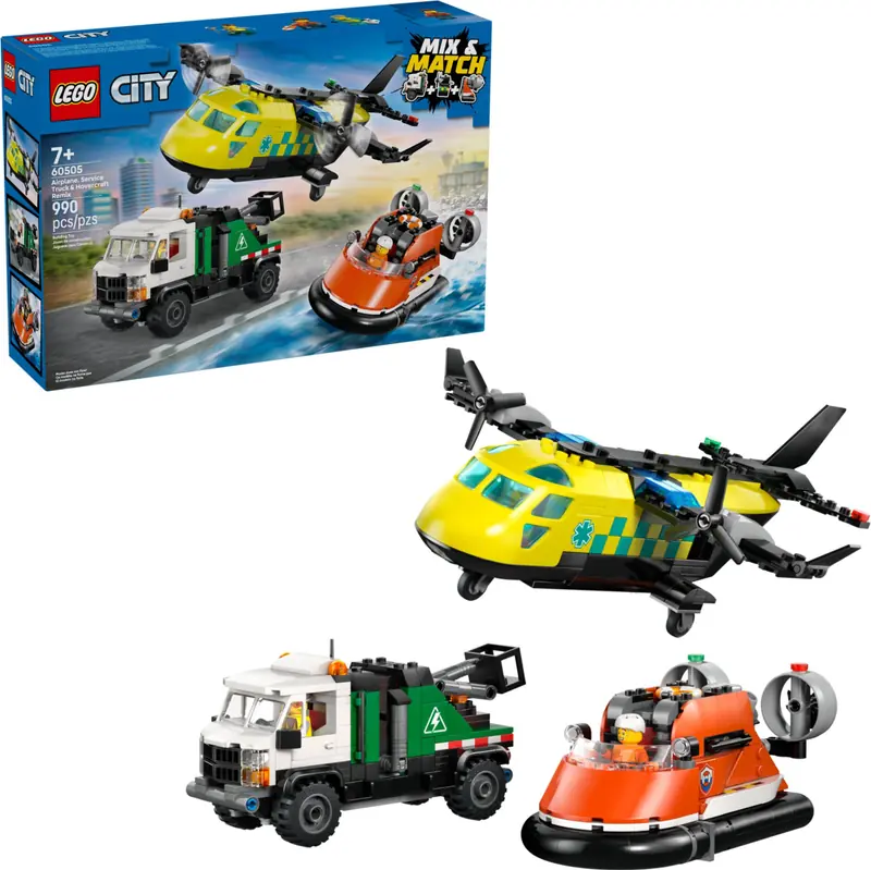 LEGO 60505 Zestaw z samolotem, ciężarówką serwisową i poduszkowcem zdjęcie 3