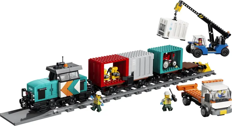 LEGO 60509 Portowy pociąg towarowy, dźwig i ciężarówka