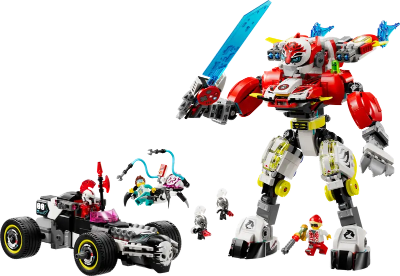 LEGO 71497 Tygrysi mech Coopera i hot rod Zero