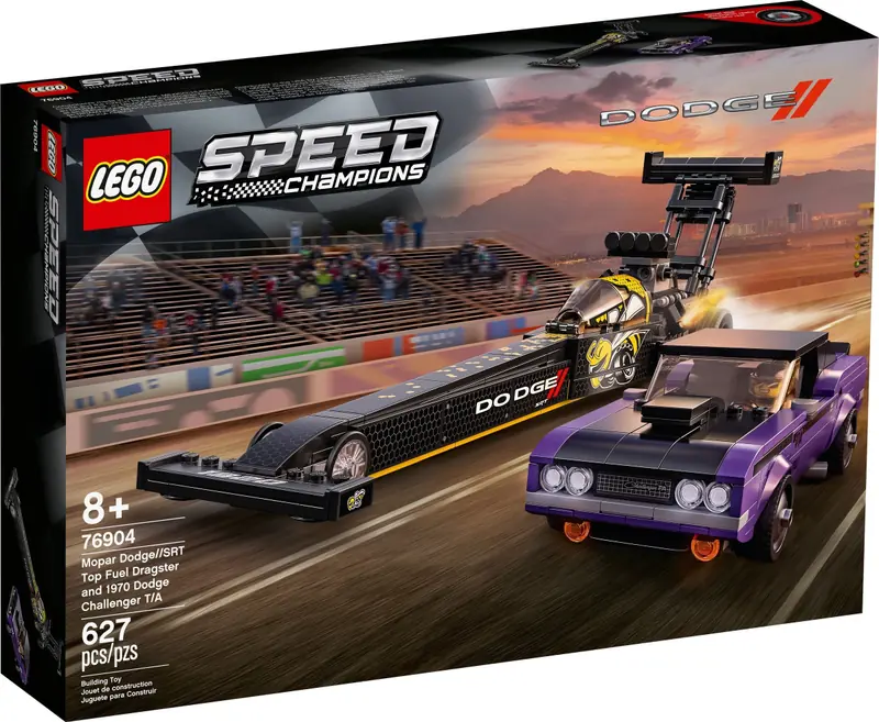 LEGO 76904 Mopar Dodge//SRT Top Fuel Dragster i 1970 Dodge Challenger T/A zdjęcie 5