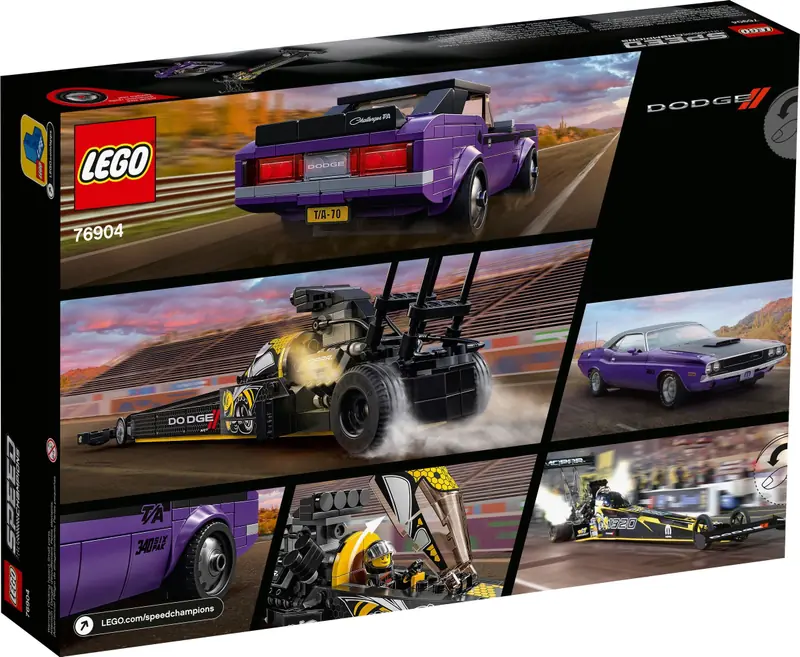 LEGO 76904 Mopar Dodge//SRT Top Fuel Dragster i 1970 Dodge Challenger T/A zdjęcie 4