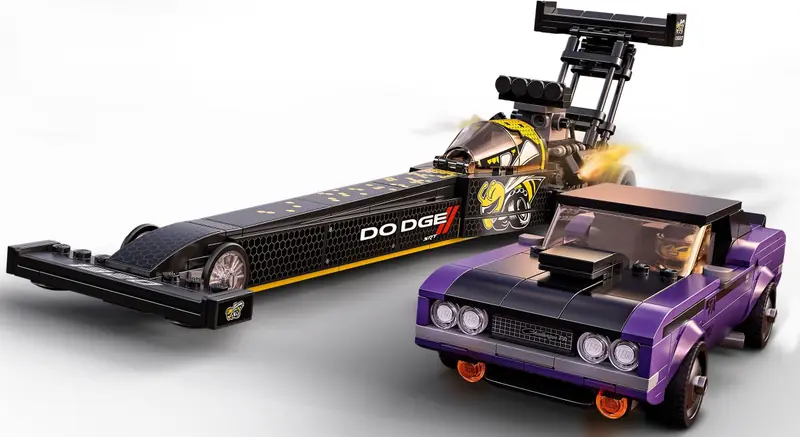 LEGO 76904 Mopar Dodge//SRT Top Fuel Dragster i 1970 Dodge Challenger T/A zdjęcie 12