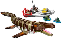 LEGO 76974 Misja na łodzi i model mozazaura