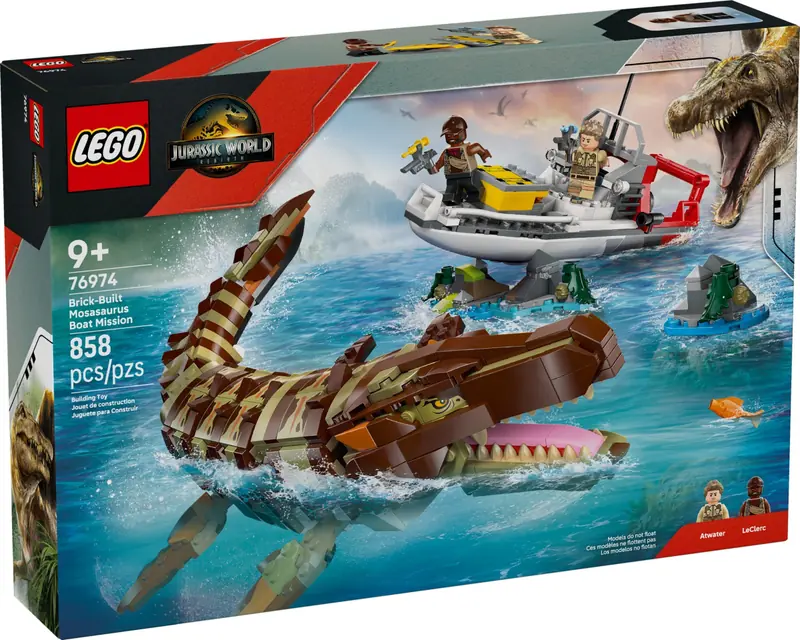 LEGO 76974 Misja na łodzi i model mozazaura zdjęcie 2