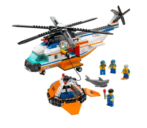 LEGO 7738 Helikopter i tratwa ratunkowa straży przybrzeżnej