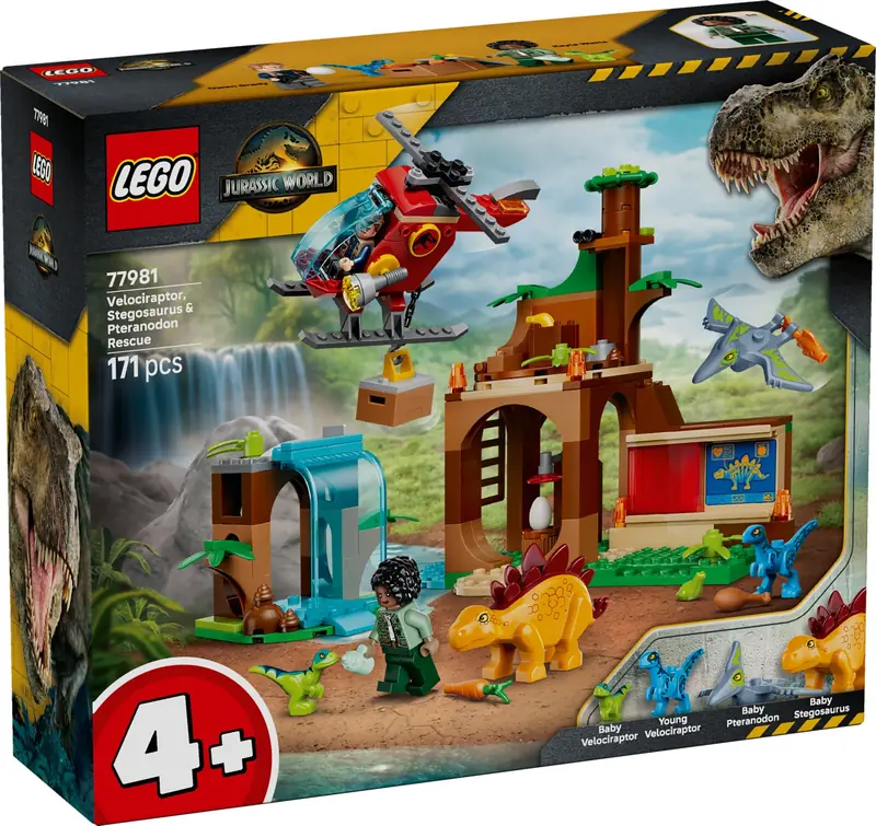 LEGO 77981 Welociraptor, stegozaur i pteranodon – Centrum ratunkowe zdjęcie 4