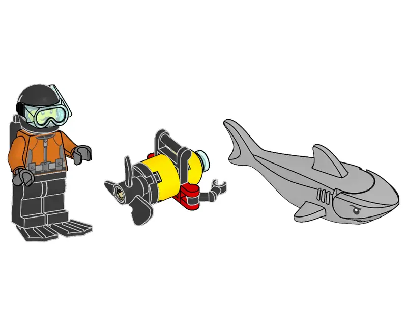LEGO 952503 Diver with Robot and Shark