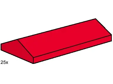 LEGO B005 2 x 4 Ridge Roof Tile Low Sloped Red
