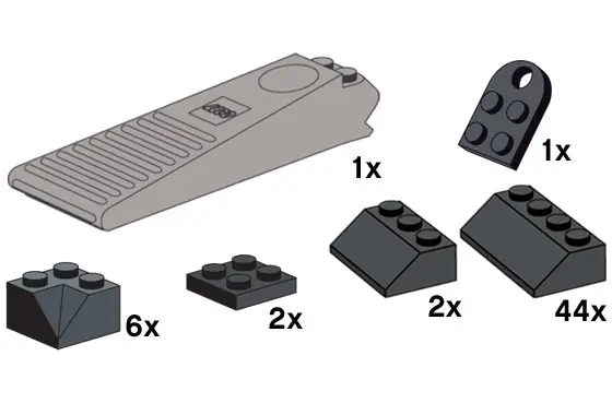 LEGO BAG6 Gray Brick Separator with Black Frame Pieces