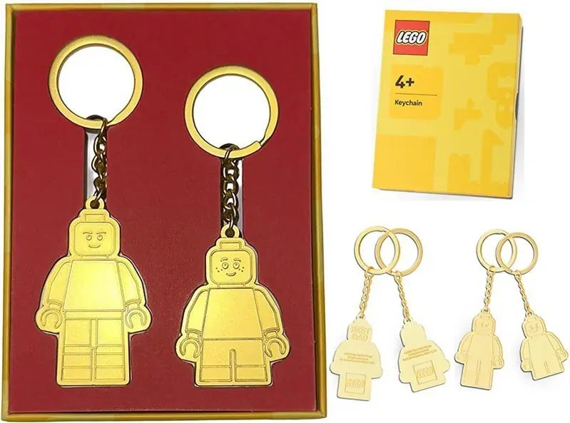 LEGO DADCHILD Dad & Child Gold Keychain