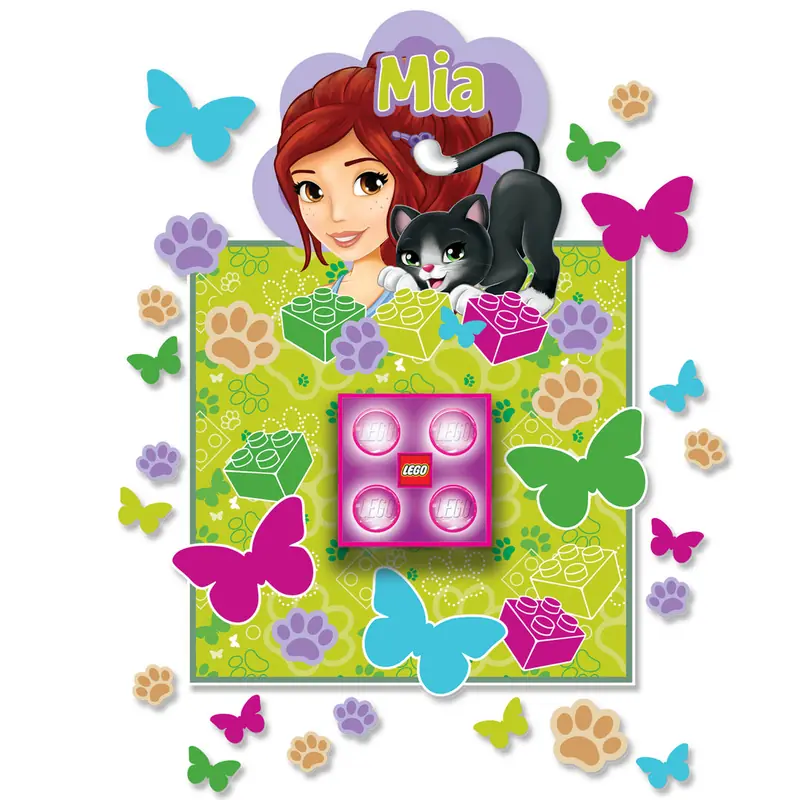 LEGO LGLNI3M Friends Brick Night Light and Wall Decals - Mia