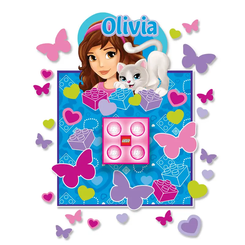 LEGO LGLNI3O Friends Brick Night Light and Wall Decals - Olivia
