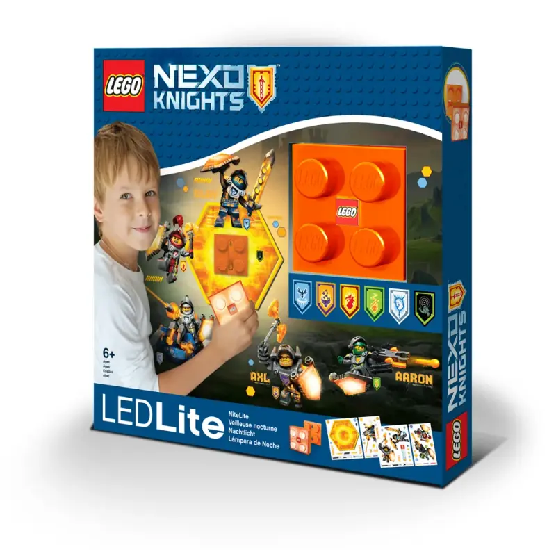 LEGO LGLNI7 Nexo Knights Brick Night Light and Wall Decals